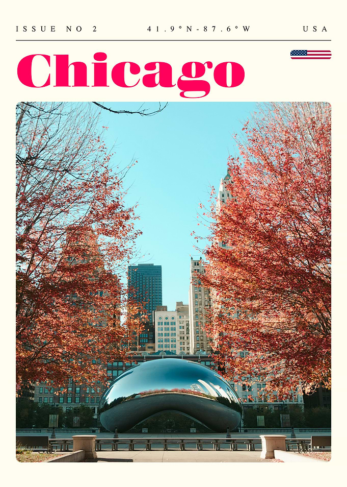 Chicago Illinois Travel Art Poster