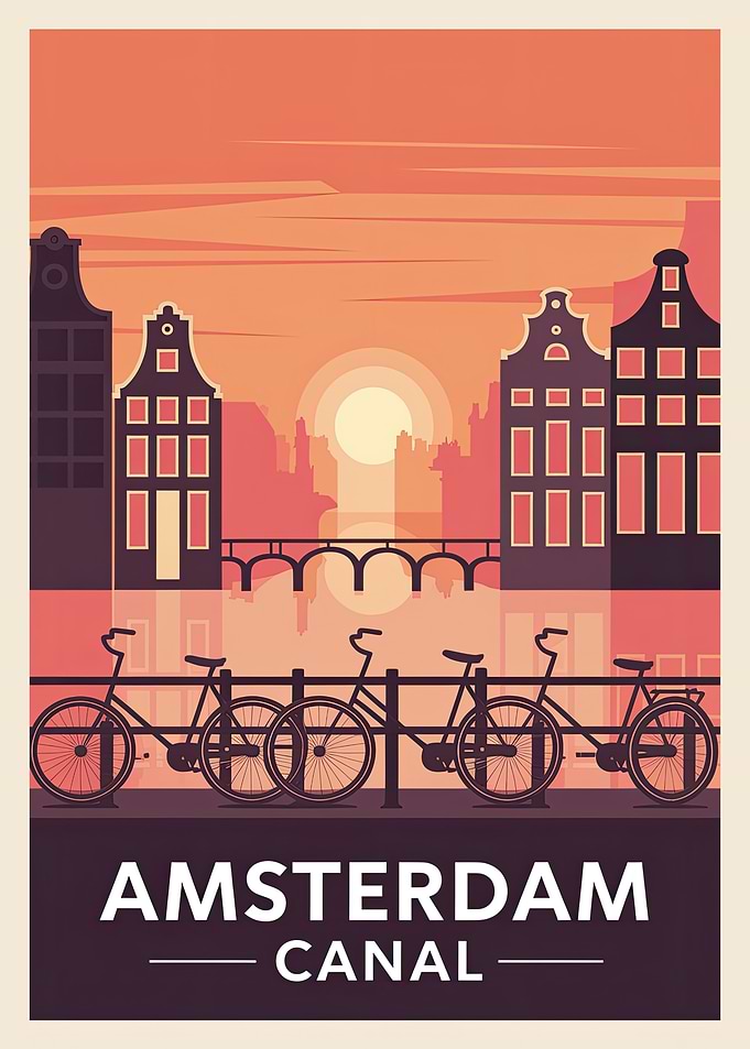 Amsterdam Canal Poster