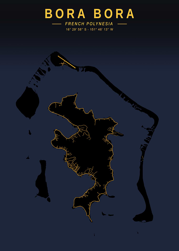 Bora Bora Island Map