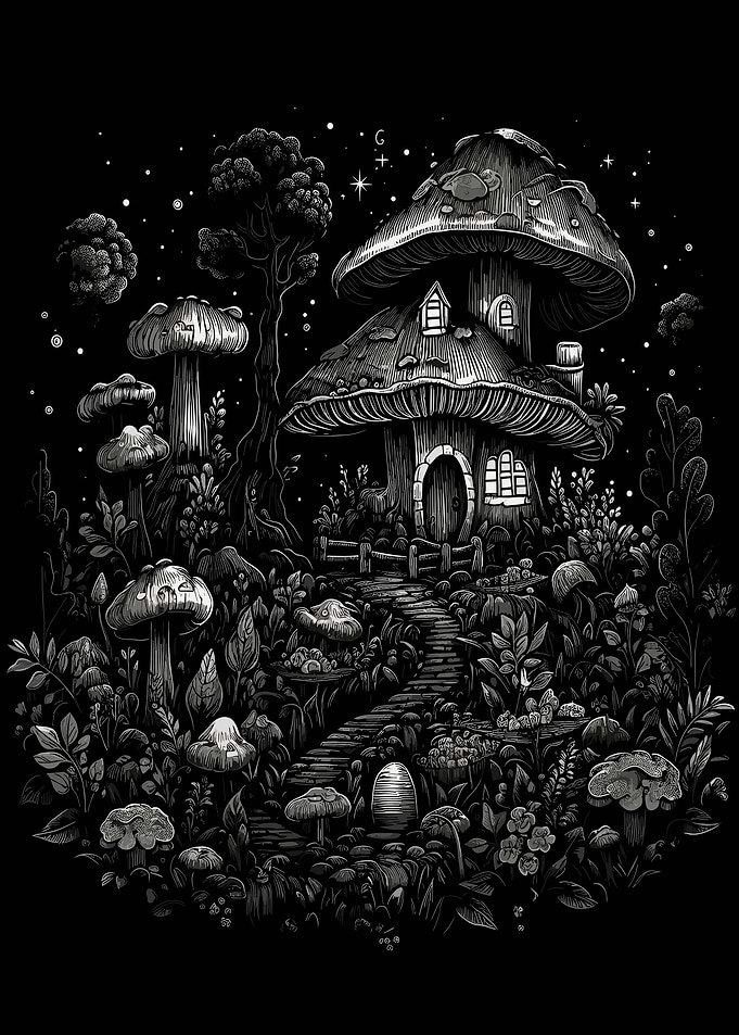 Mushroom House Night