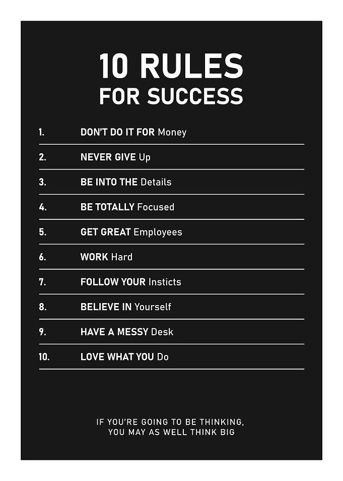 10 Rules for Success Poster