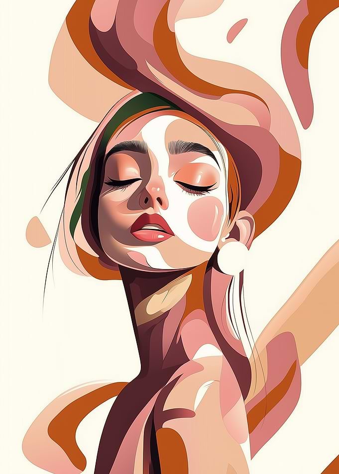 Woman with Abstract Background
