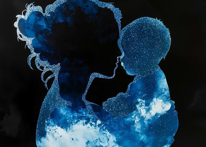Mother and Child Silhouette