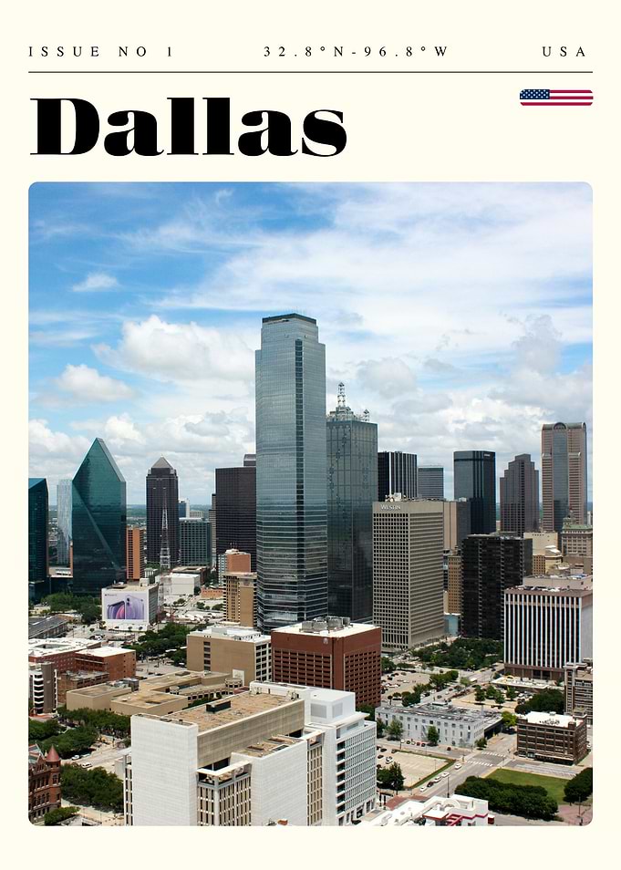 Dallas Texas Travel Art Poster