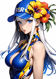 Anime Girl with Blue Cap