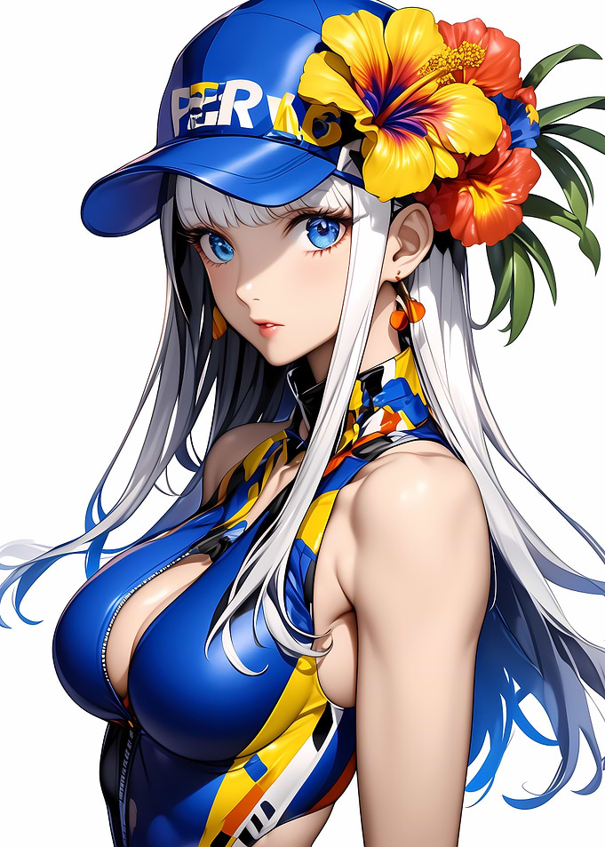 Anime Girl with Blue Cap