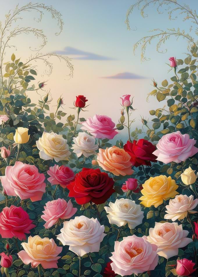 Rose Garden Painting