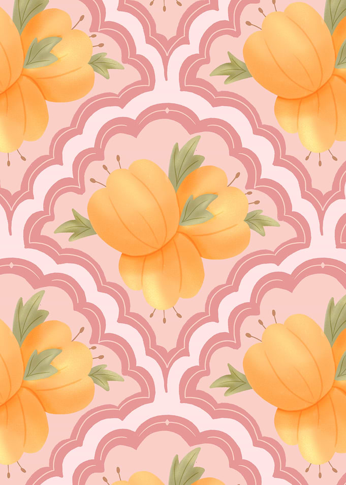 Floral Pattern with Pink Background