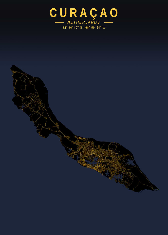 Curaçao Island Map