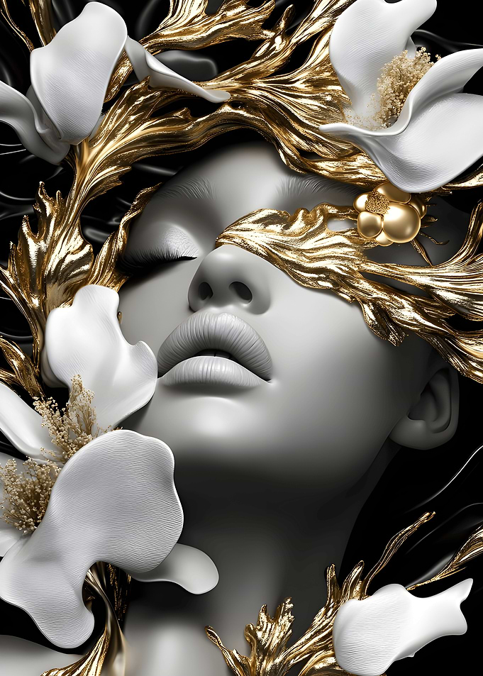 Golden Floral Portrait