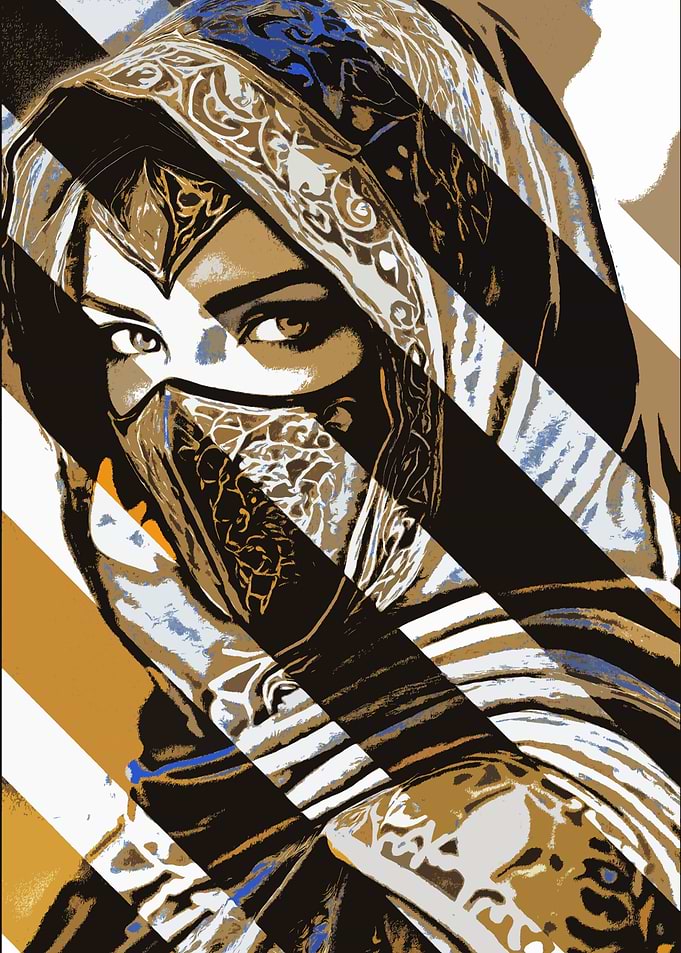 Masked Woman in Gold