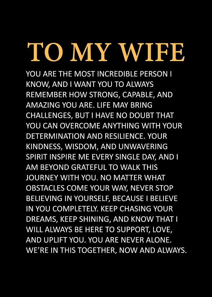 To My Wife - Love Letter