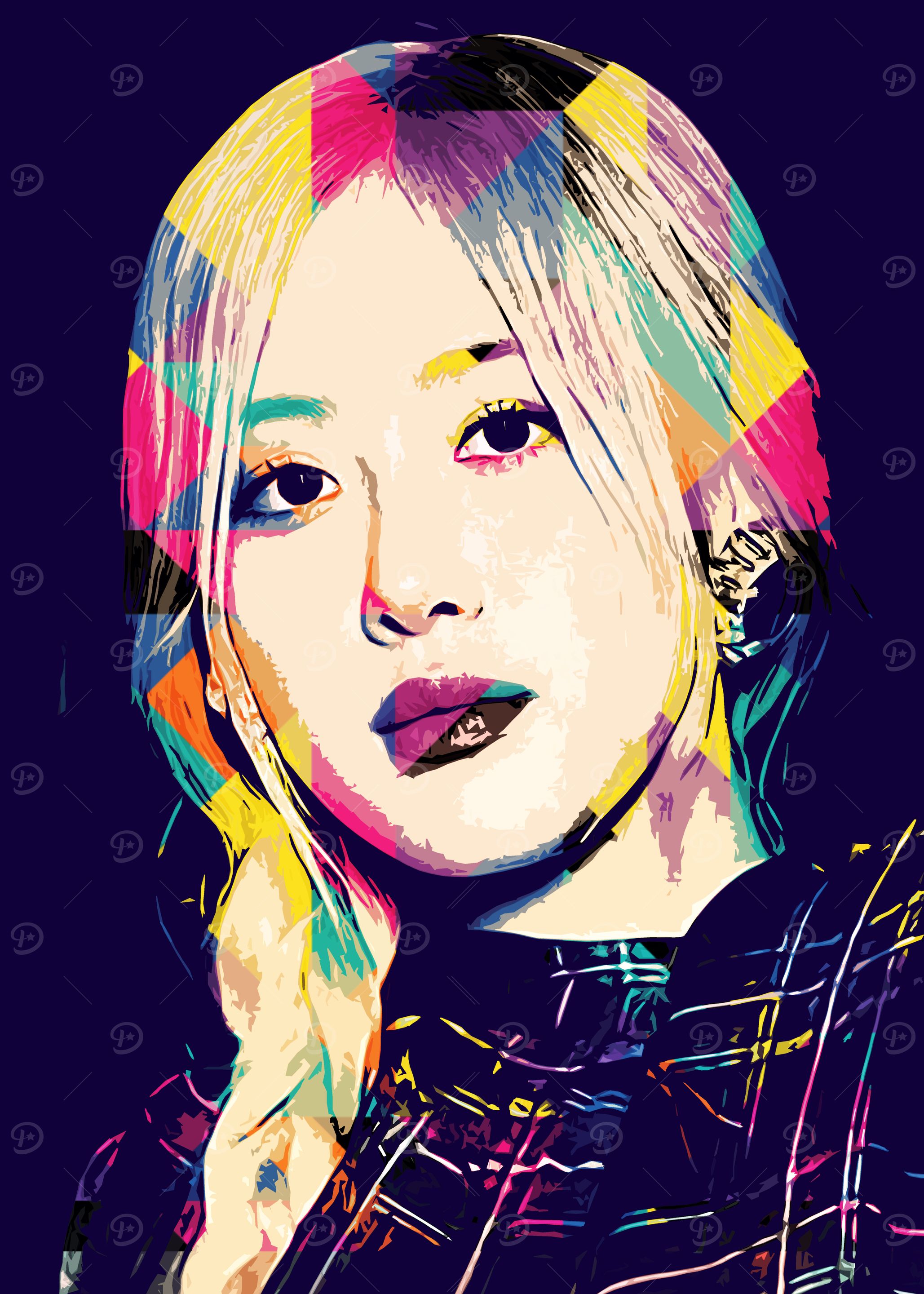 Rose Blackpink Pop Art Portrait of a Woman