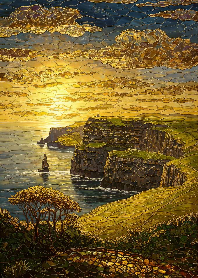 Cliffs at Golden Sunset