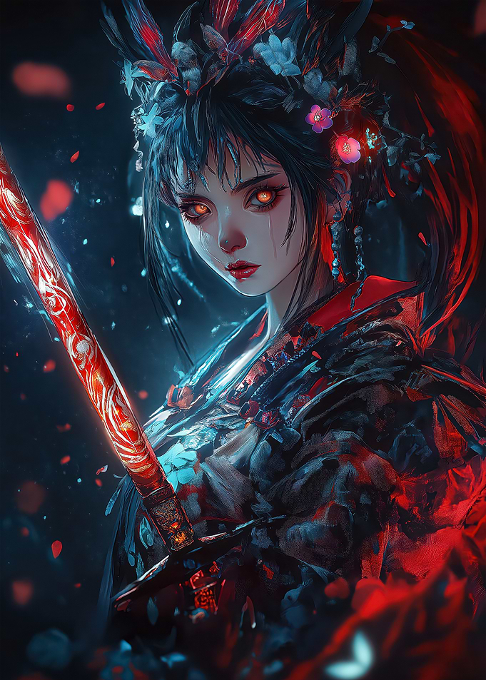 Fiery Samurai Woman