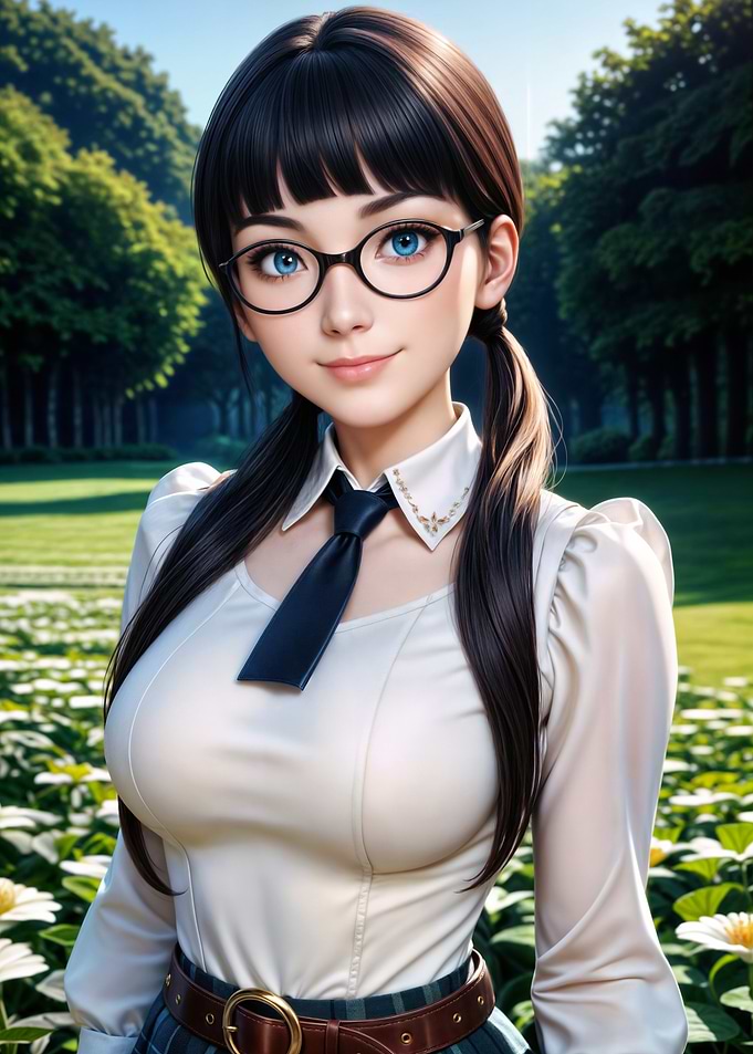 Anime Girl with Glasses