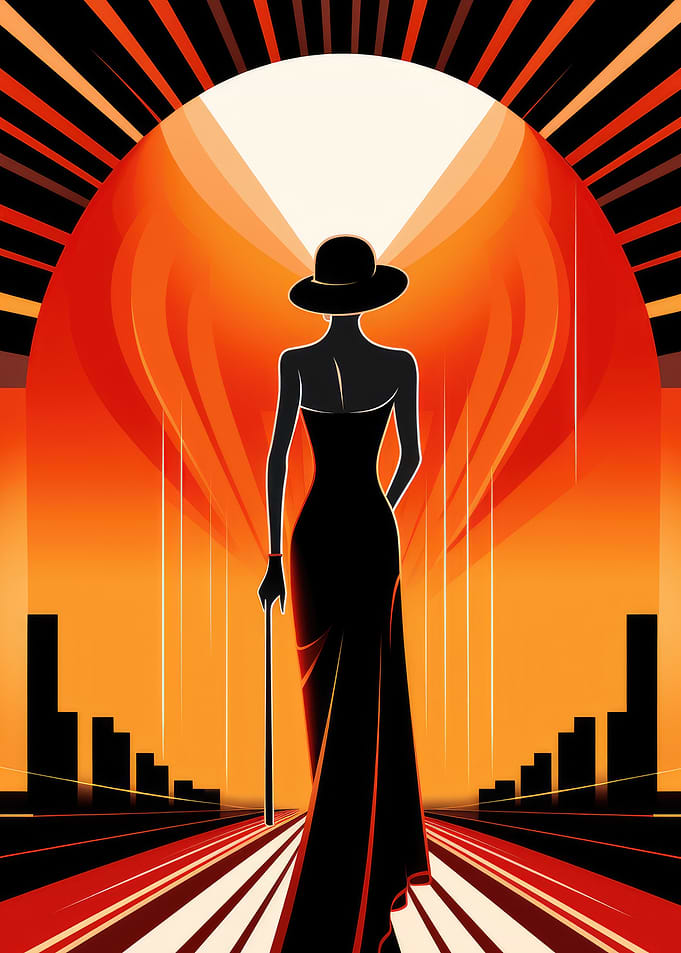 Silhouette Woman in Red
