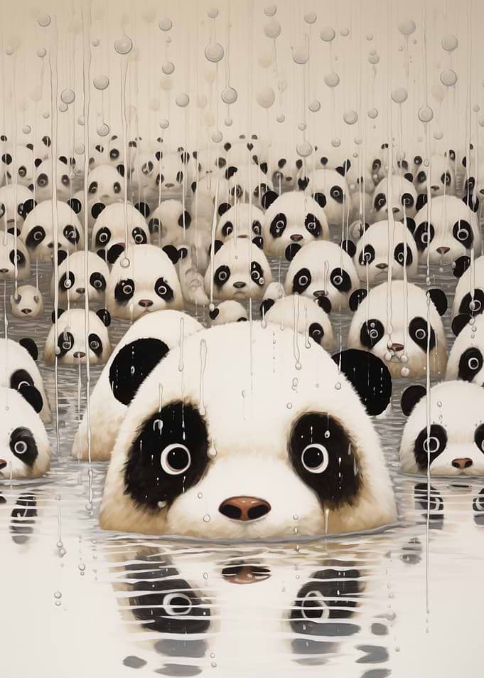 Panda Rain Animals art
