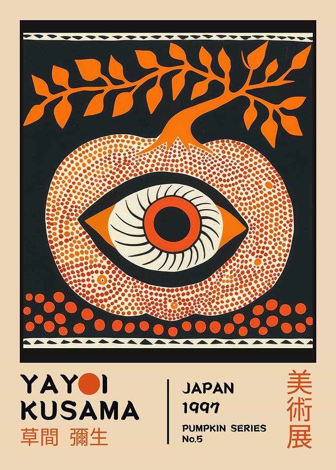 Yayoi Kusama Pumpkin No.5 Exhibition Poster