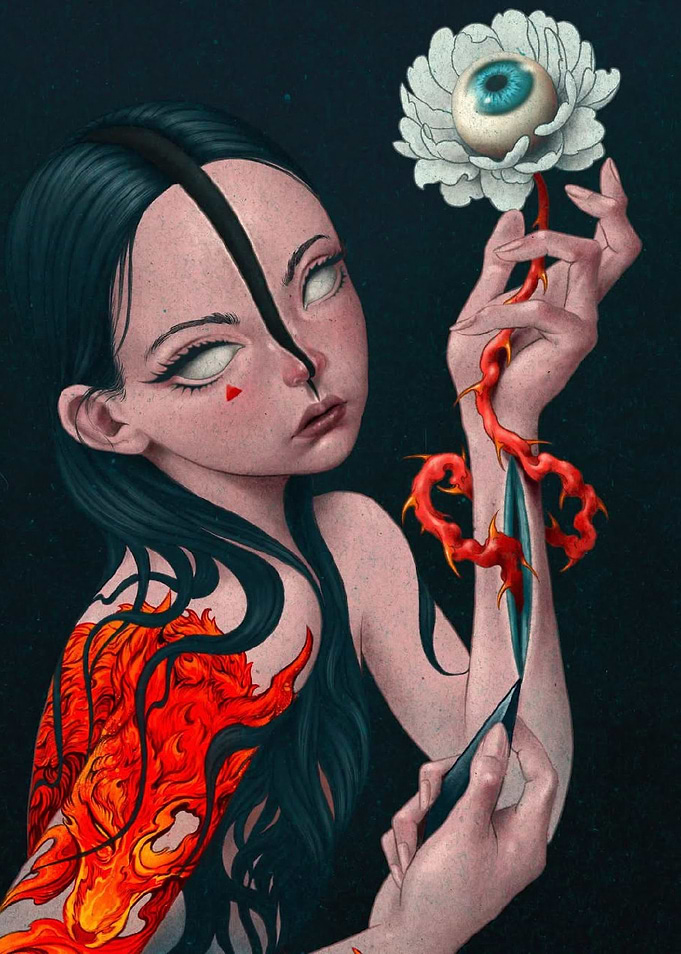 Woman with Eye Flower