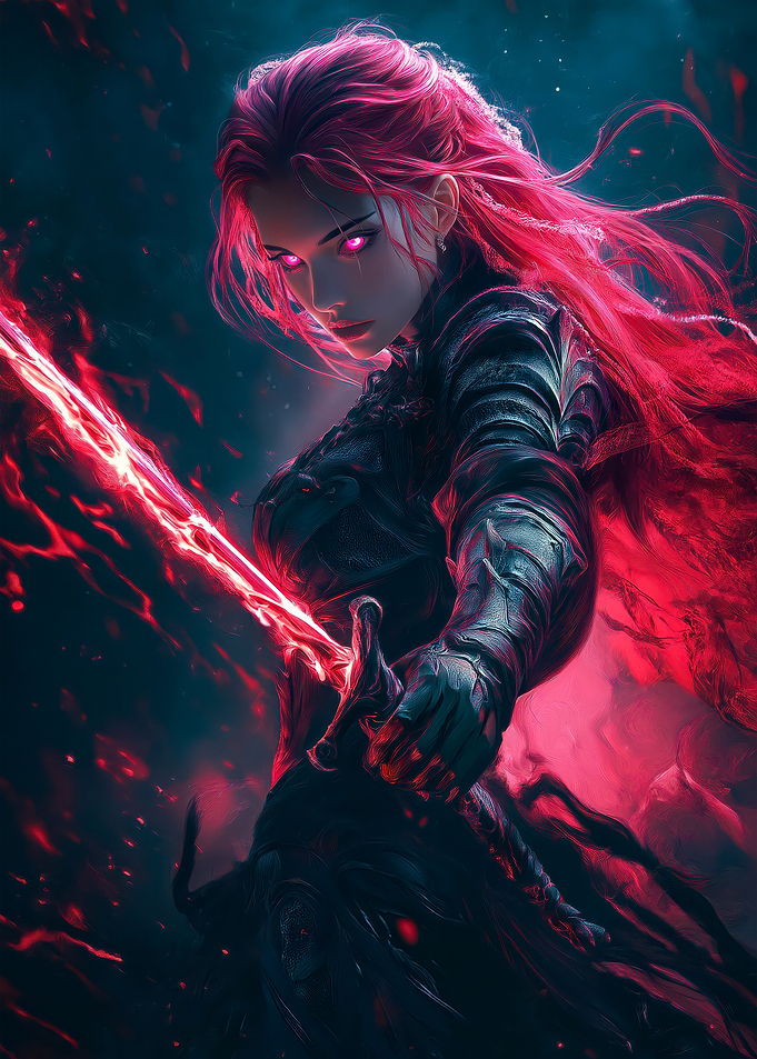 Fiery Anime Warrior