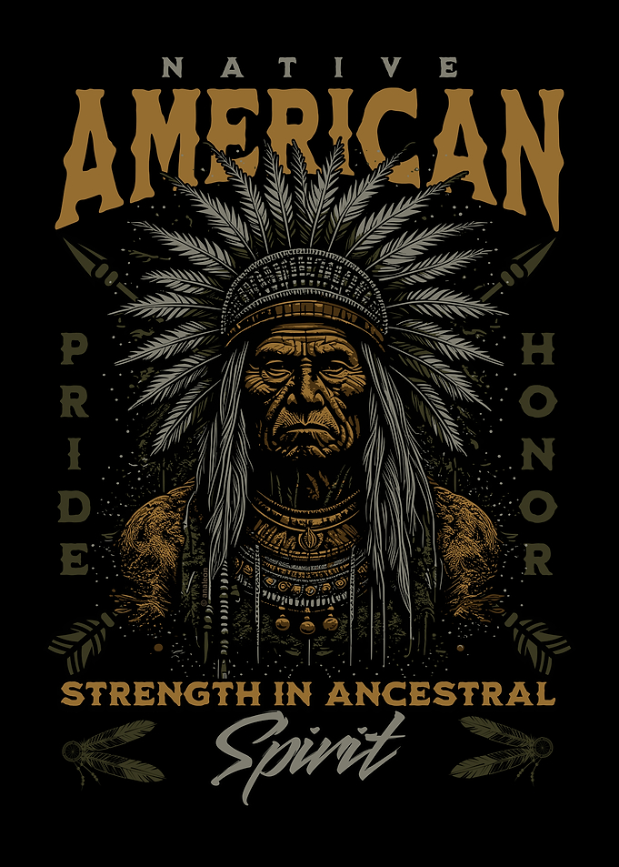 Native American Warrior Chief | Tribal Headdress Art Print