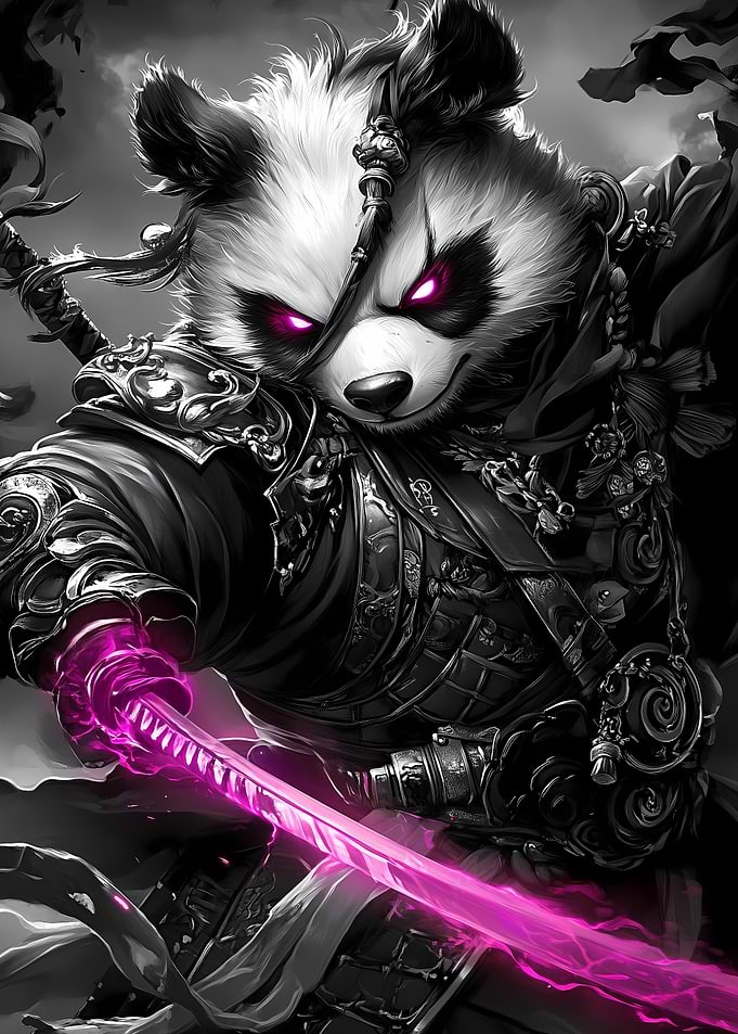 Panda Samurai Warrior Animal