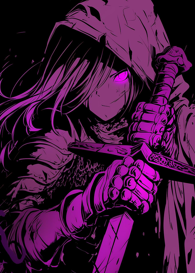 Purple Anime Warrior