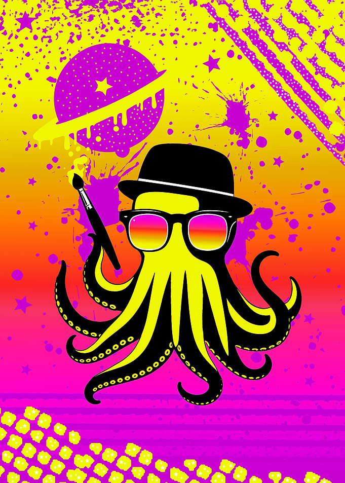 Retro Octopus Artist