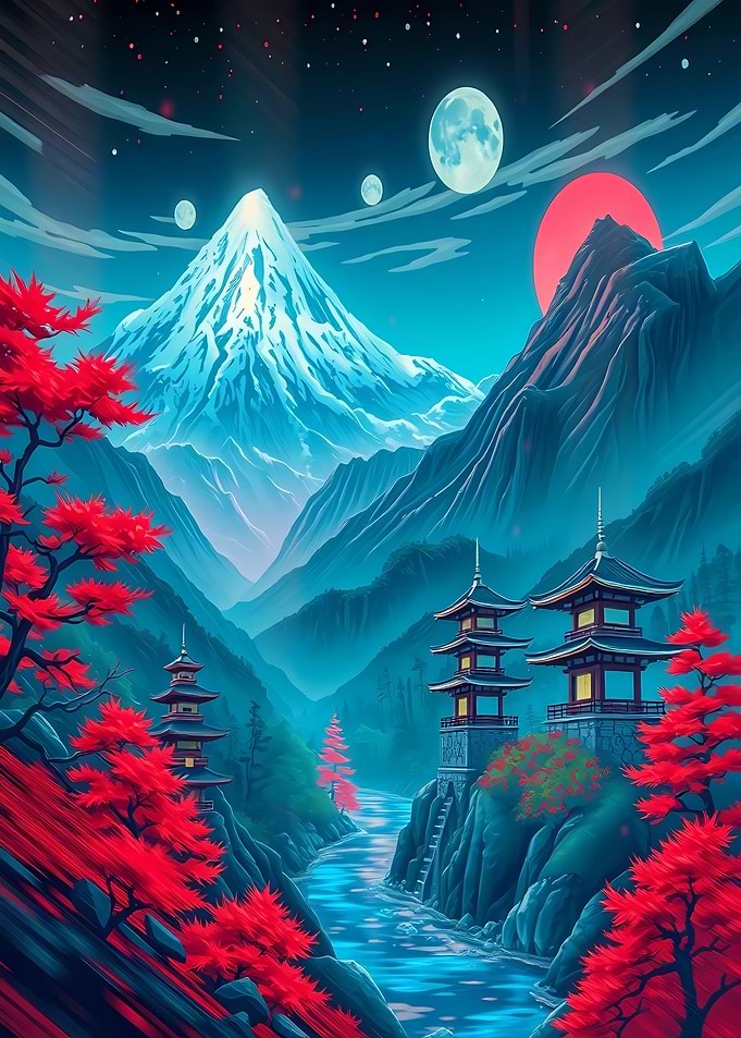 Japanese Mountain Landscape