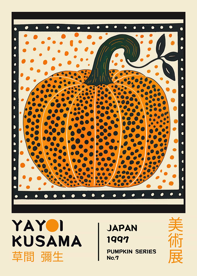 Yayoi Kusama Pumpkin No.7 Exhibition Poster