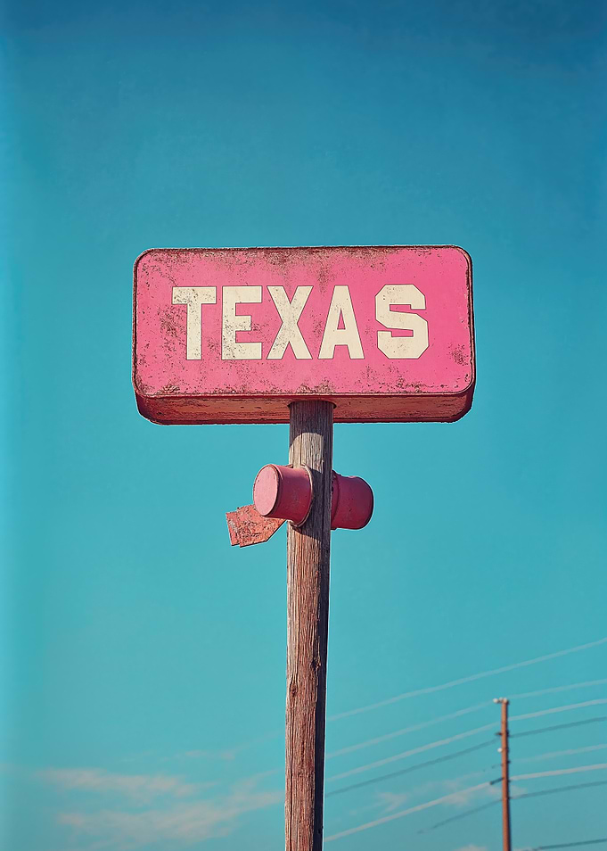 Texas TX Pink Sign