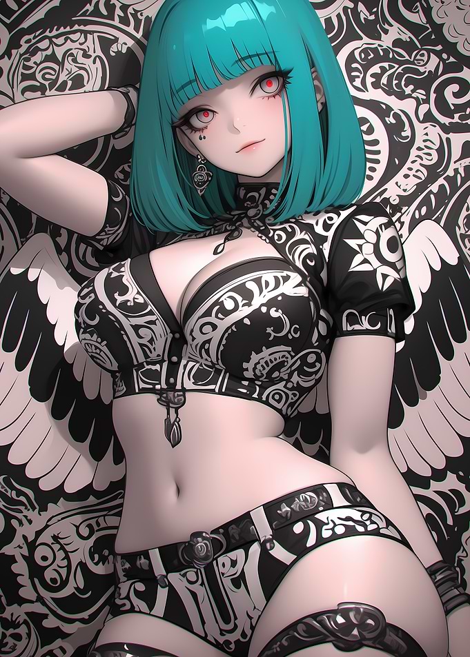 Anime Girl with Teal Hair Gaming