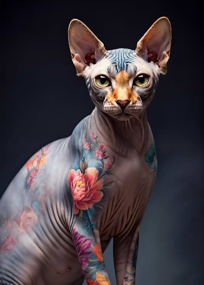 Tattoed Sphynx Cat