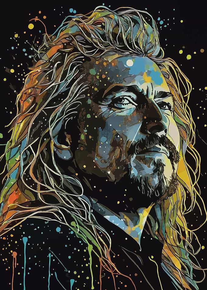 Robert Plant Colorful Portrait