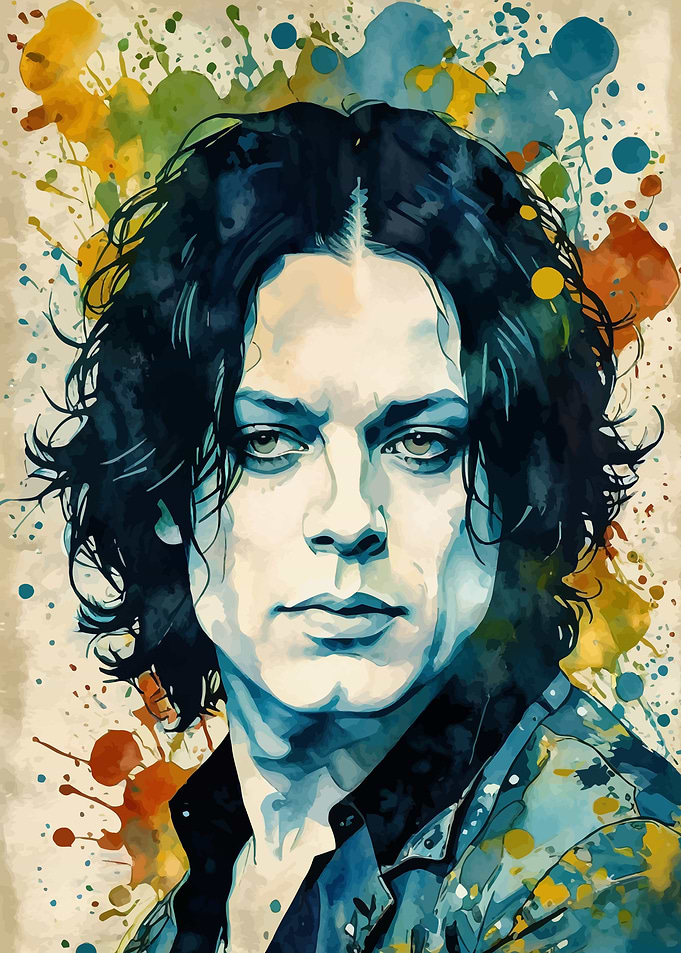 Jack White Watercolor Portrait
