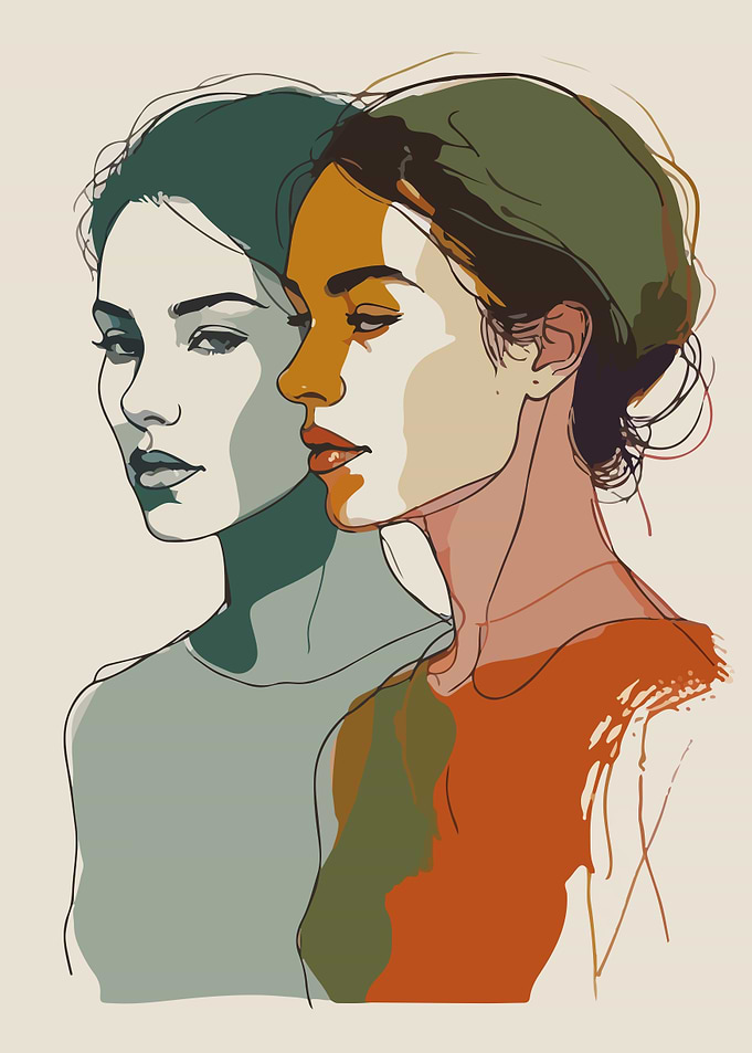 Two Women Portrait