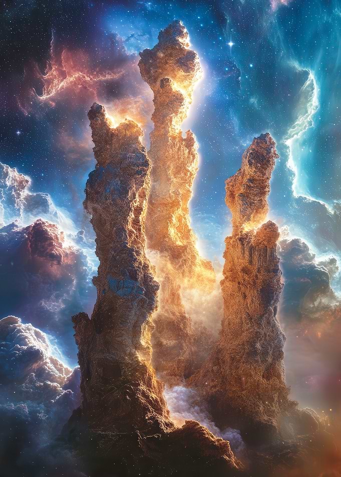 Cosmic Majesty: The Pillars of Creation Reimagined