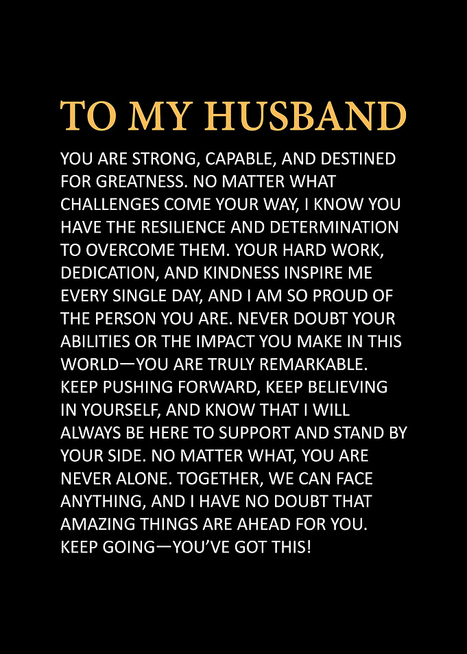 To My Husband - Inspirational Quote
