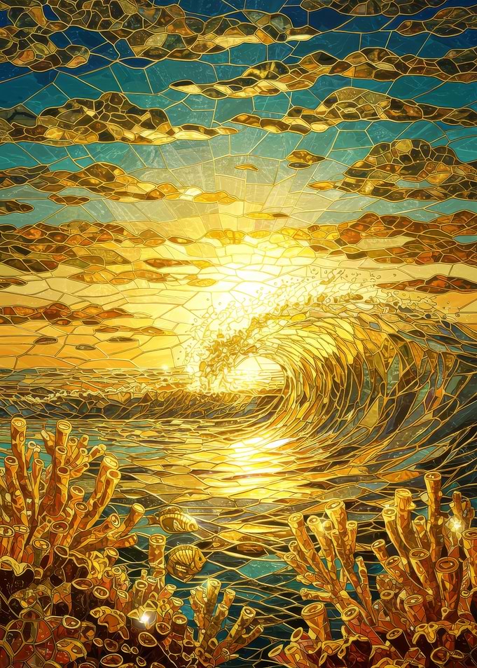 Golden Sunset Wave