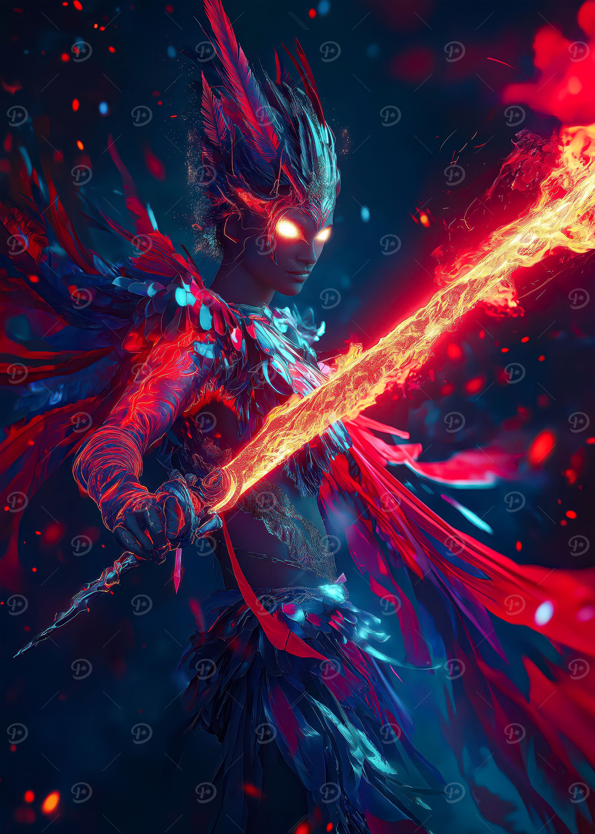 Fiery Warrior Woman