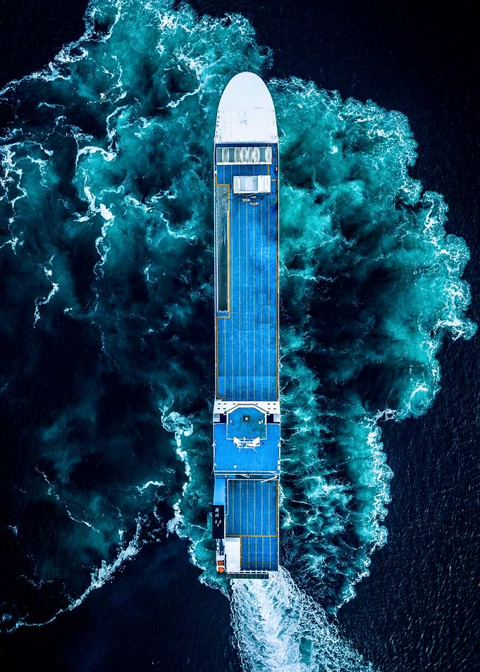 Ship Wake Aerial View