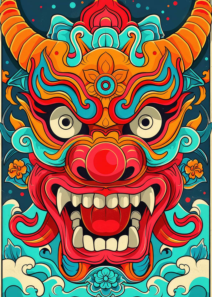 Japanese Yokai Oni Mask