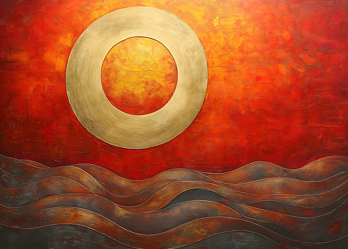 Abstract Sunset Painting