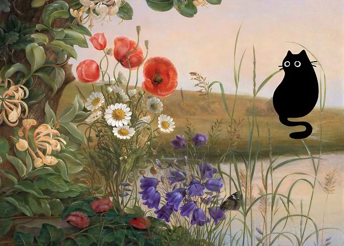 Black Cat In The Meadow
