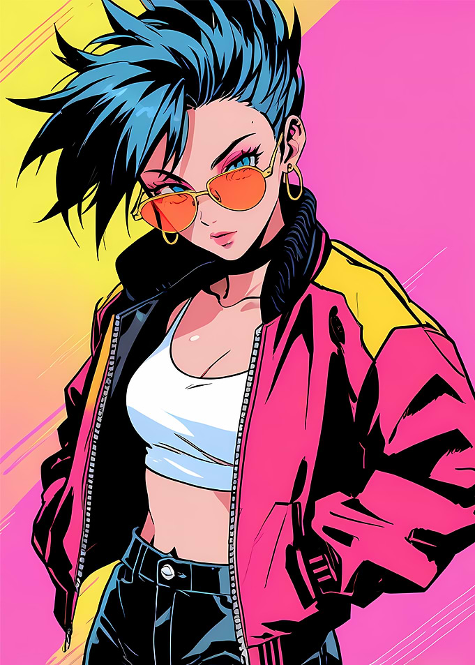 Anime Girl in 80s Style