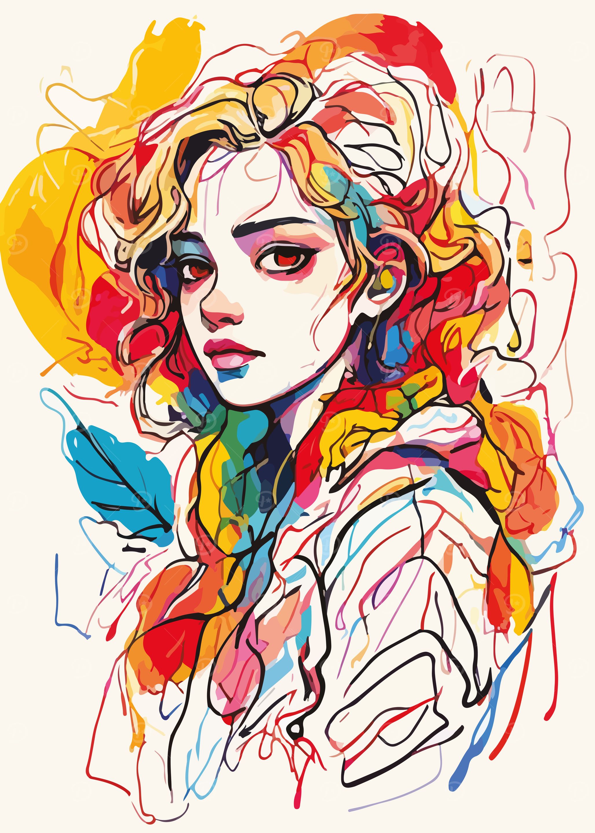 Colorful Portrait of a Woman