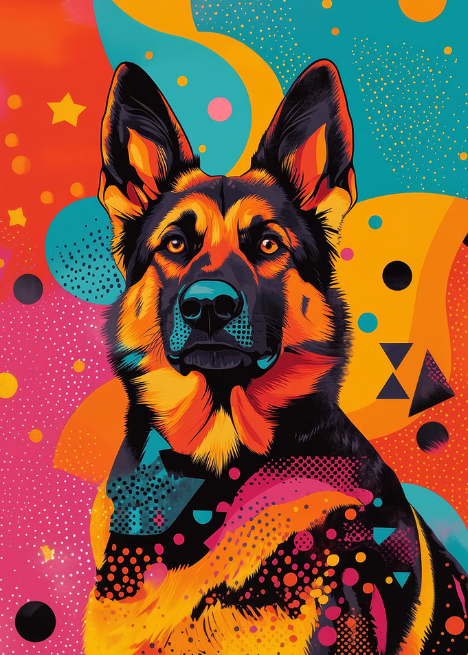 German Shepherd Pop Art | Pop-Art Dog Print