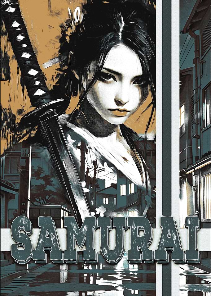 Samurai Woman Art Print