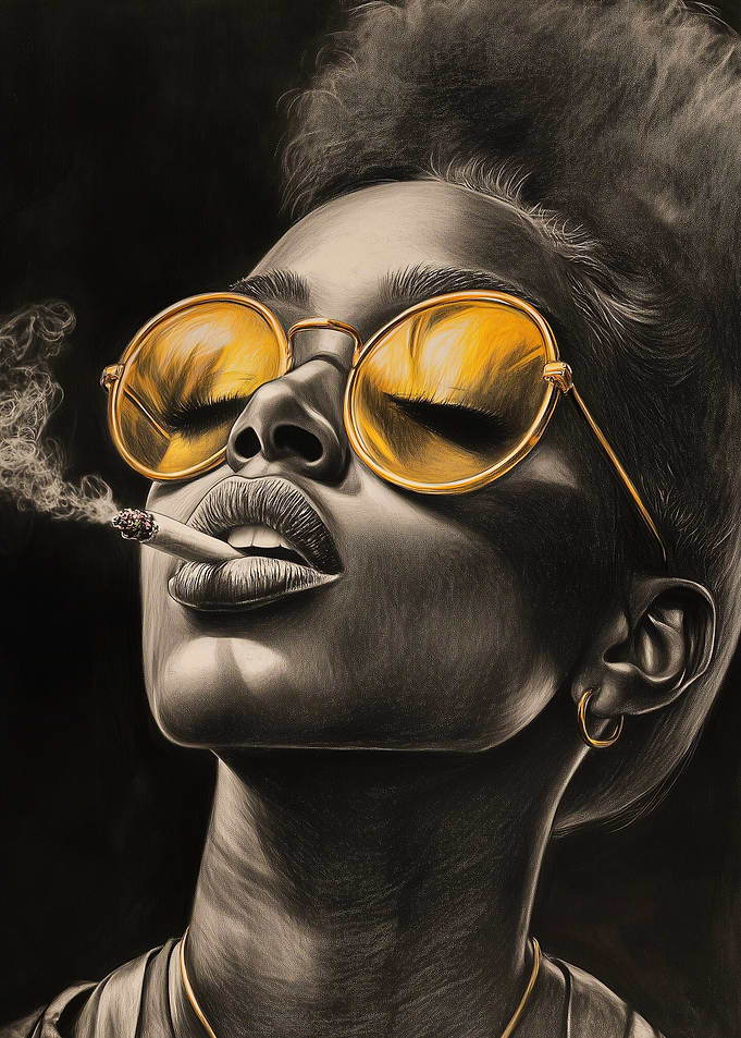 stoner girl Smoking Marijuana